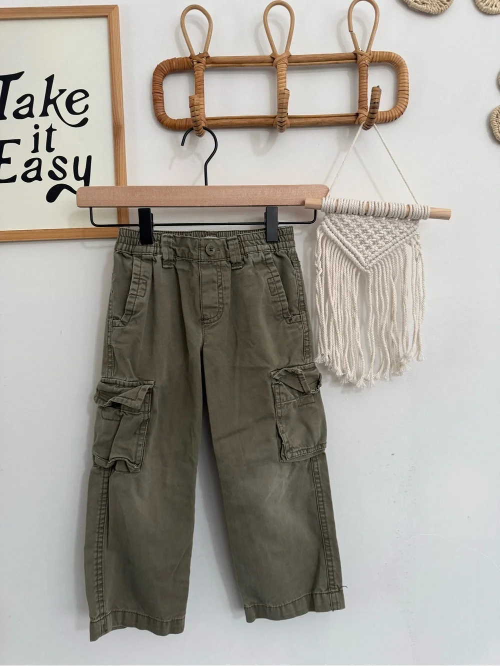 Old Navy - 4T - Olive straight leg cargo pants